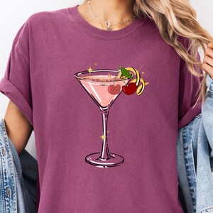Cherry Martini Shirt Comfort Colors® Anthro dupe Tshirt, a tini bit older, bikinis and martinis, anthropologie shirt, espresso martini Berry
