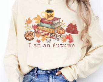 I am an Autumn TShirt Long Sleeve Comfort Colors® Cozy Season Tee, Fall shirt Autumn, Nostalgic TV, Binge watching favorite shows