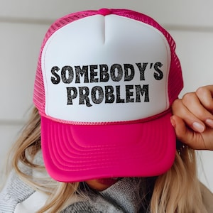 Somebodys Problem Trucker Hat, Country Music Fan Cap, Morgan Wallen Inspired, Retro Foam & Mesh Baseball Cap, Nashville Trip, Western Style