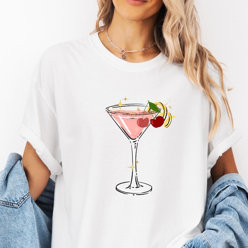 Cherry Martini Shirt Comfort Colors® Anthro dupe Tshirt, a tini bit older, bikinis and martinis, anthropologie shirt, espresso martini