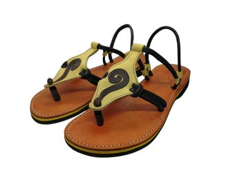 Sandalen, leren sandalen, zomersandalen, leren flats, sandalen met bandjes, zomerschoenen, damesschoenen, damessandalen, handgemaakt, medisch.