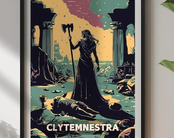 Lámina artística de Clitemnestra: Mitología griega, tragedia antigua.