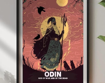 Odin God Poster: Norse Mythology Fine Art Print