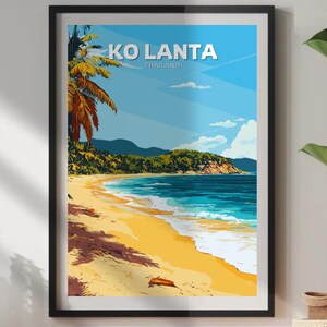 Koh Lanta Reiseposter: Thailand Strand Kunstdruck