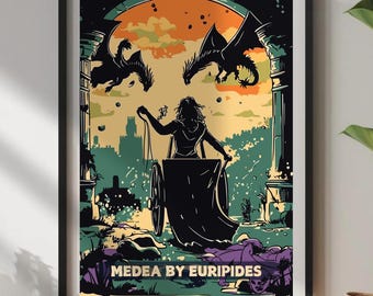 Póster de Medea de Eurípides: Lámina artística de la tragedia griega