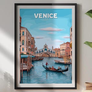 Póster de Venecia, Impresión de Venecia, Impresión fotográfica de Venecia, Obra de arte de Venecia, Decoración del hogar, Pintura de Venecia, Póster de Ponte di Rialto, Impresión de Italia