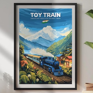 Toy Train Poster, Toy Train Railway Poster, Scenic Train Rides Art, Train Poster, Toy Train Art, Darjeeling Himalayan Railway, India Poster