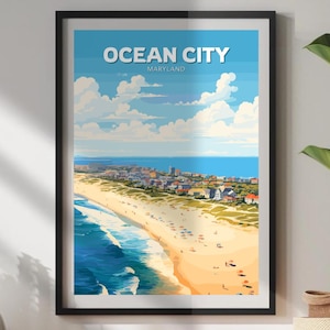 Ocean City Travel Poster, Ocean City Wall Art, Ocean City Print, Maryland Artwork, Home Décor, Ocean City Maryland Poster, Ocean City Art