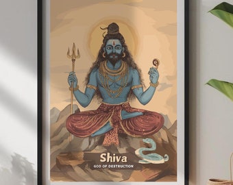 シヴァとその家族が祝福しますヴィンテージスタイルのインドの