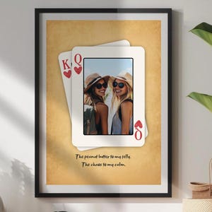 Benutzerdefinierte Spielkarte Fotoposter, Hochzeitsgeschenkidee, personalisierte Wandkunst, Geschenkidee für sie, gerahmte und ungerahmte Optionen