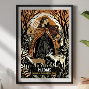 Flidais Goddess Art Print: Celtic Mythology Poster