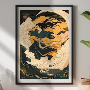 Raijin Download: Digital Art, Instant Downloadable Wallpaper