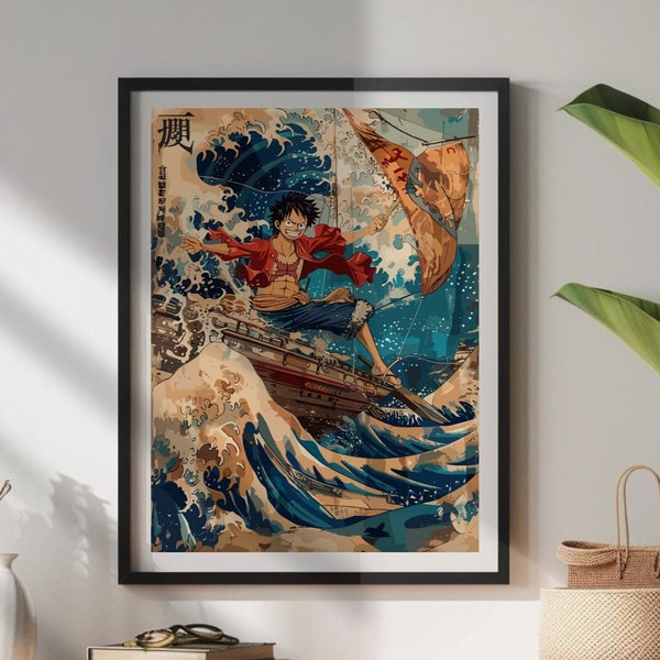 Monkey D. Luffy Sea Adventure: One Piece Anime Print Poster - Vibrant Wall Art for Anime Fans