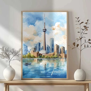 Toronto Skyline Print: Toronto Poster - Toronto Photo Print, Toronto Artwork, Woondecoratie, Toronto Painting, CN Tower-poster