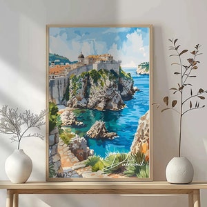 Póster de Dubrovnik: Impresión de encanto costero - Impresión fotográfica de Dubrovnik, Croacia, Arte mural de Dubrovnik, Decoración del hogar, Arte de Croacia