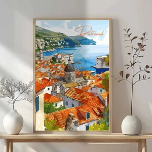 Dubrovnik-afdruk: Dubrovnik-zichtposter - Dubrovnik-kroatië fotoafdruk, Dubrovnik-muurkunst, woondecoratie, Kroatië-kunst, Dubrovnik-poster