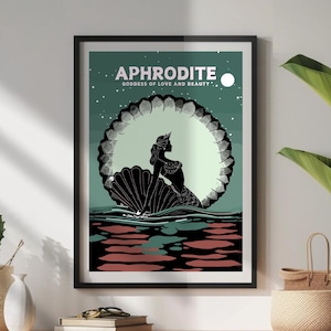 Arte de la diosa Afrodita, póster de Afrodita, impresión de Afrodita de la mitología griega, Afrodita, diosa griega del amor, arte griego antiguo