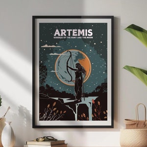 Poster di Artemide, Arte della Dea Artemide, Mitologia greca Stampa di Artemide, Dea greca, Arte greca antica