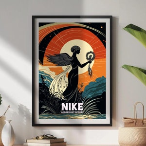 Poster della dea della vittoria Nike, dea della vittoria, belle arti, mitologia greca, stampa Nike, dea greca, arte greca antica