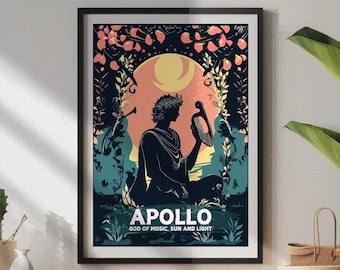 Apollo God Poster: Greek Mythology Fine Art Print