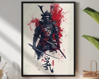 Poster Japanse samoeraistrijder: traditioneel huisdecor (afdrukbare muurkunst)
