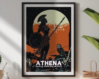 Athena Goddess Poster: Greek Mythology Fine Art Print
