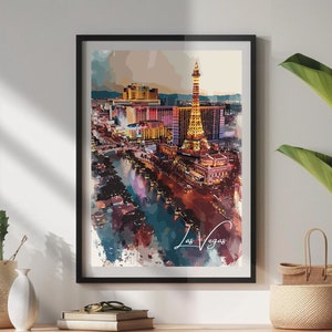 Póster de Las Vegas, Impresión de Las Vegas, Pintura de Las Vegas, Obra de arte de Las Vegas, Decoración del hogar