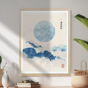 Blue Ocean Wave Woodblock Print, Japanese Woodblock Print - Artwork inspired by the Wave Off Kanagawa