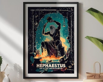 Hephaestus God Poster: Greek Mythology Fine Art Print