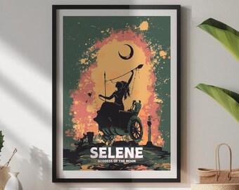 Lámina de la diosa Selene: Arte de la mitología griega