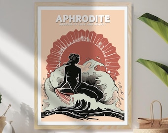 Lámina artística de la diosa Afrodita: Póster de la mitología griega