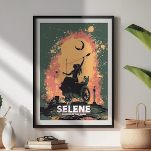 Selene Goddess, Goddess of the Moon, Fineart, Selene Greek Mythology Print, Greek Goddess, Ancient Greek Art, Goddess Mene