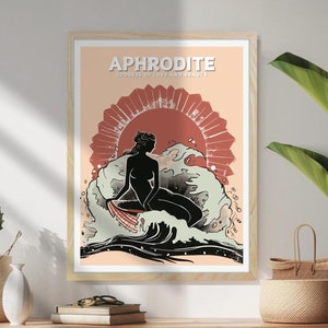 Póster de Afrodita, arte de la diosa Afrodita, impresión de Afrodita de la mitología griega, Afrodita, diosa griega del amor, arte griego antiguo