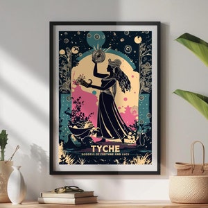 Déesse Tyché, déesse de la fortune et de la chance, impression de la mythologie grecque Tyché, déesse grecque, art grec ancien