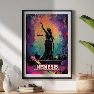 Dea Nemesi, Dea della retribuzione e della giustizia, Stampa della mitologia greca di Nemesi, Dea greca, Arte greca antica
