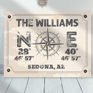 Personalised Coordinates Metal Sign, Custom Longitude Latitude Print, House Number Plate, New Home Gift, Personalised Metal Print