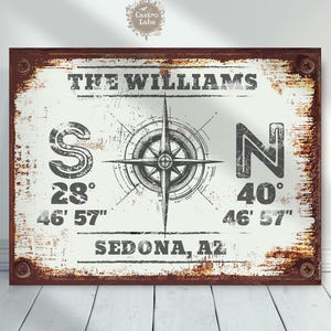 Custom Coordinates Metal Sign, Personalised Longitude Latitude Wall Art, Metal House Number Plate, Durable Metal Print