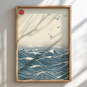 Calm Ocean Waves - Japanese Wave Painting - Japanese Woodblock Print