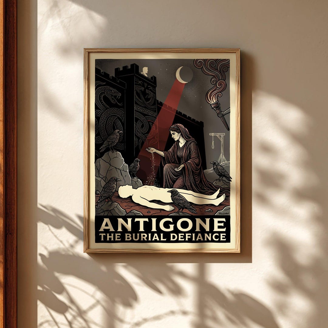 Antigone Poster - Greek Mythology Art, Tragic Hero Print - Etsy