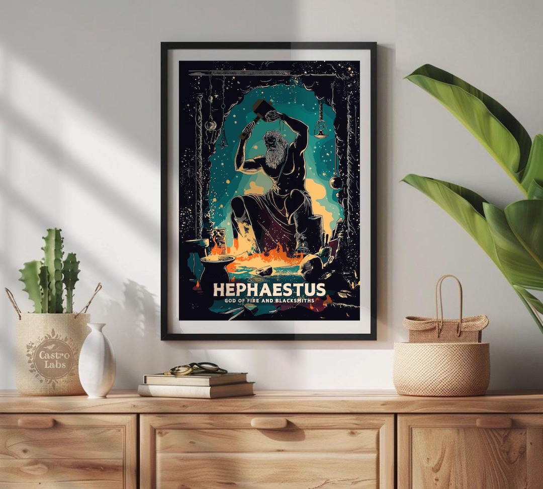 Römischer Gott Des Feuers Und Der Schmiede Codycross Hephaistos Gott Poster, Gott des Feuers und der Schmiede, griechische