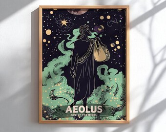 Aeolus Greek Mythology Art Print – God of Winds Celestial Decor