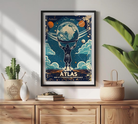 Greek God Atlas Poster: Ancient Mythology Art Print