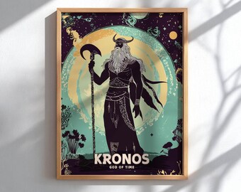Kronos Titan of Time Poster – Greek Mythology Celestial Art