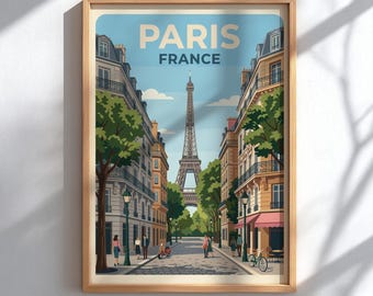 Paris France Travel Poster - Iconic City Wall Decor