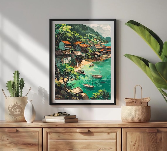 Vietnam Fishing Village Art Print: Coastal Home Decor