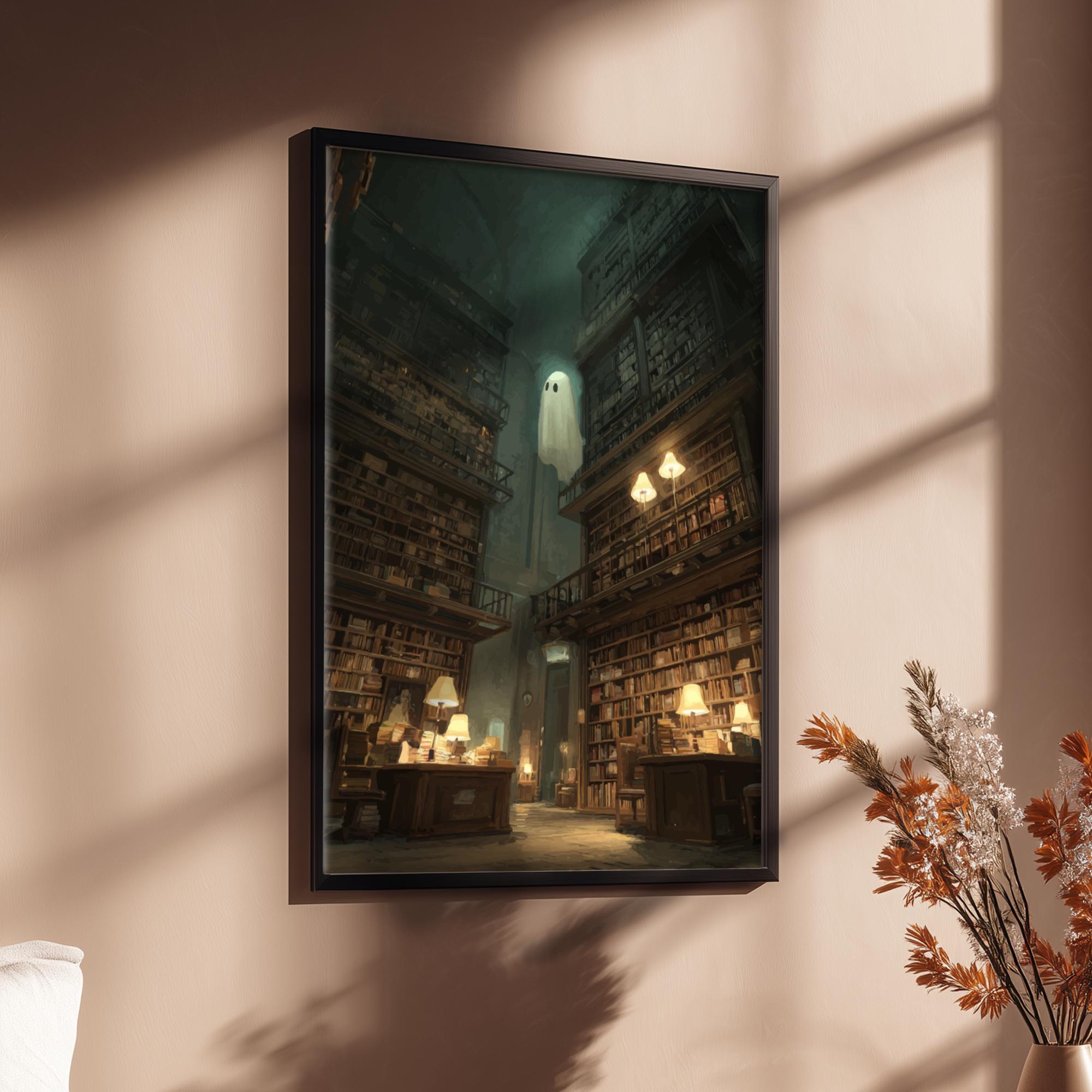 Liminal Horror Library Ghost in Library Art Print – Surreal Liminal Reading Room Decor - Etsy
