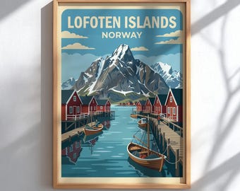 Lofoten Islands Norway Poster - Scandinavian Coastal Wall Decor