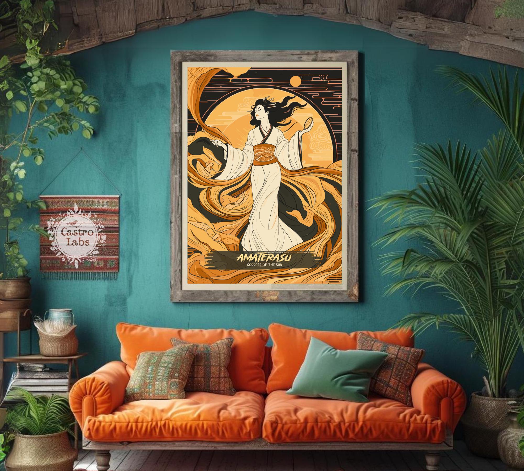 Amaterasu Print: Japanese Mythology Art, Goddess of the Sun - Etsy