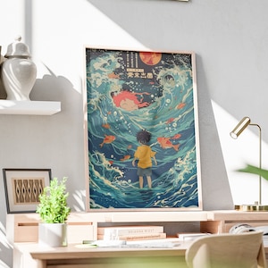 Ponyo Anime Art Print: Japanese Style Poster - Etsy