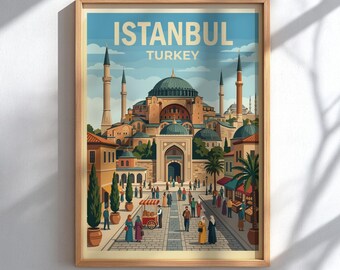 Istanbul Travel Poster - Turkey City Wall Art